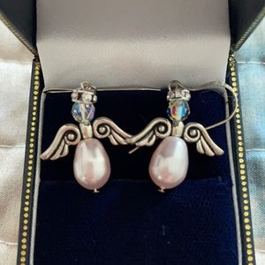 Cute Swarovski angel drop earrings!